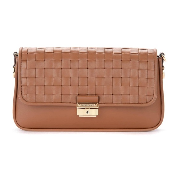 MICHAEL KORS Bradshaw Woven Leather Convertible Shoulder Tan Bag AUTHENTIC NWT - Picture 8 of 12